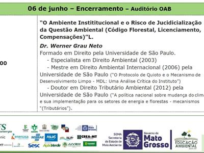 Foto da Notícia: Palestra com advogado na OAB integra programação da Semana de Meio Ambiente de MT